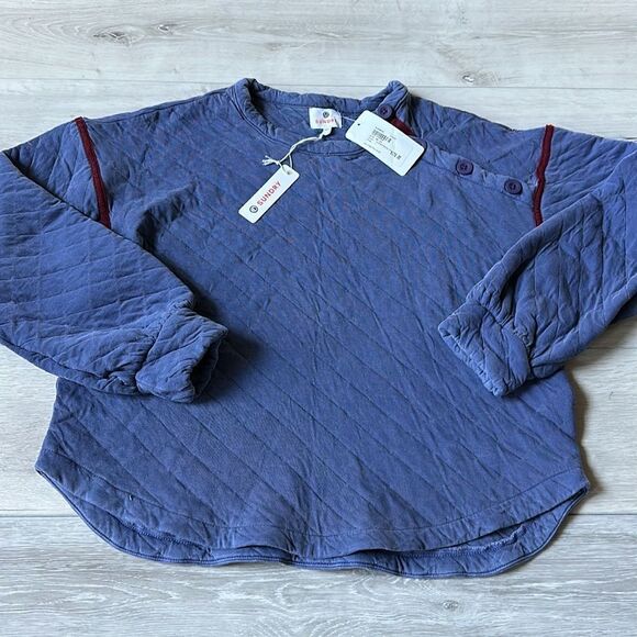 Sundry Quilted Pullover Pigmentmoonlight Sz S NWT - Picture 6 of 8